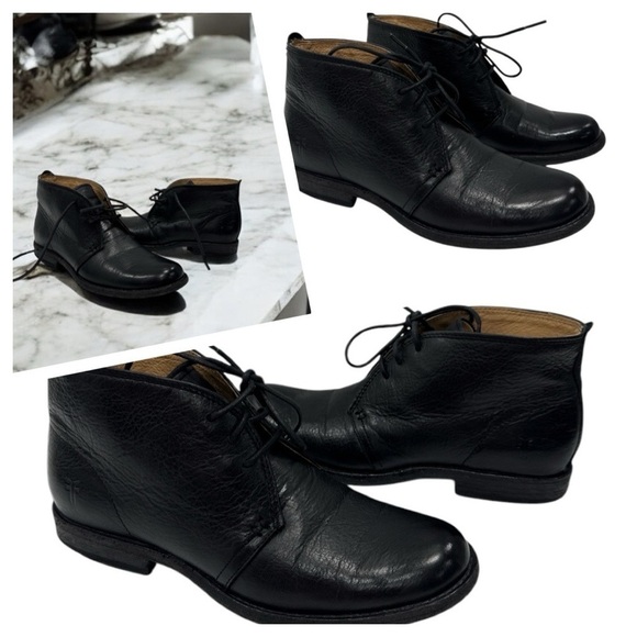 Frye Women’s Phillip Leather Chukka Boots Black size 6.5 B - Picture 1 of 15
